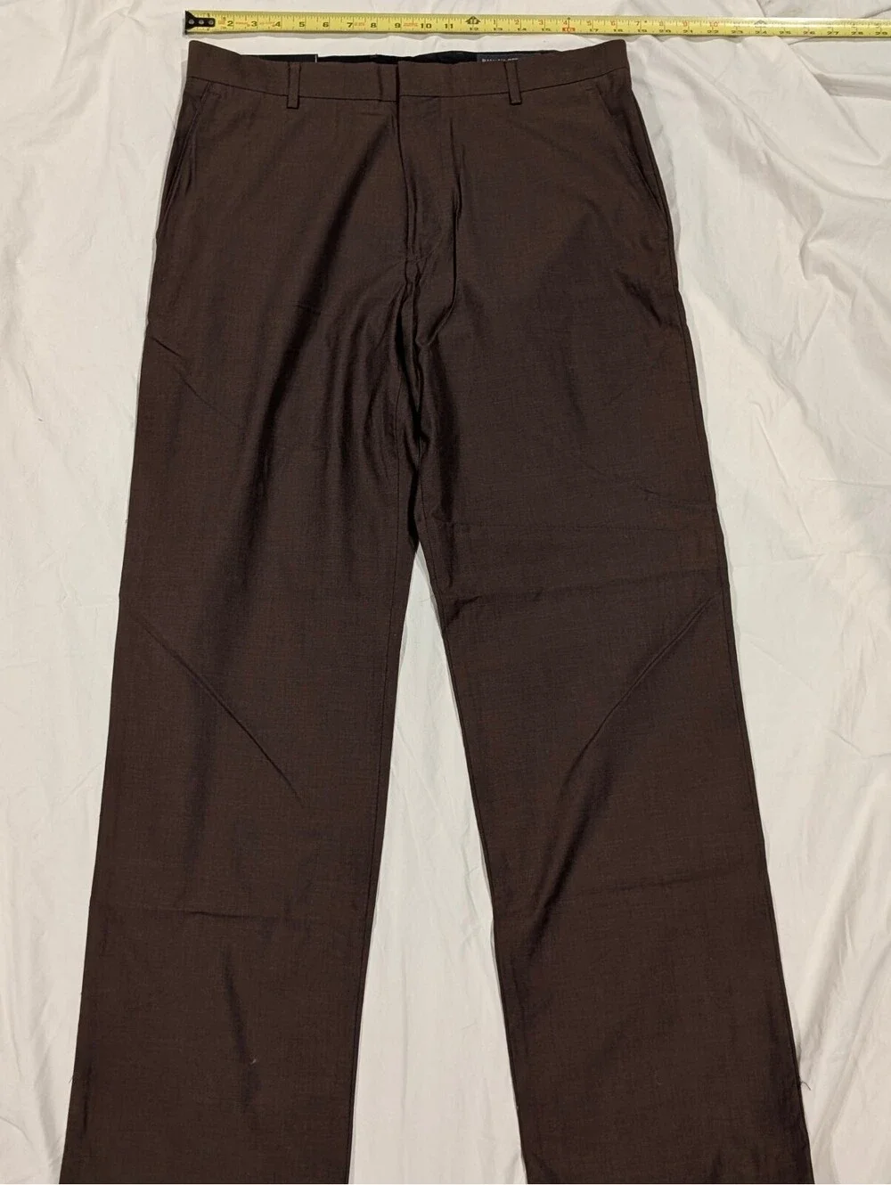 Banana Republic Men's Brown Linen-Blend Tailored Dress Pants